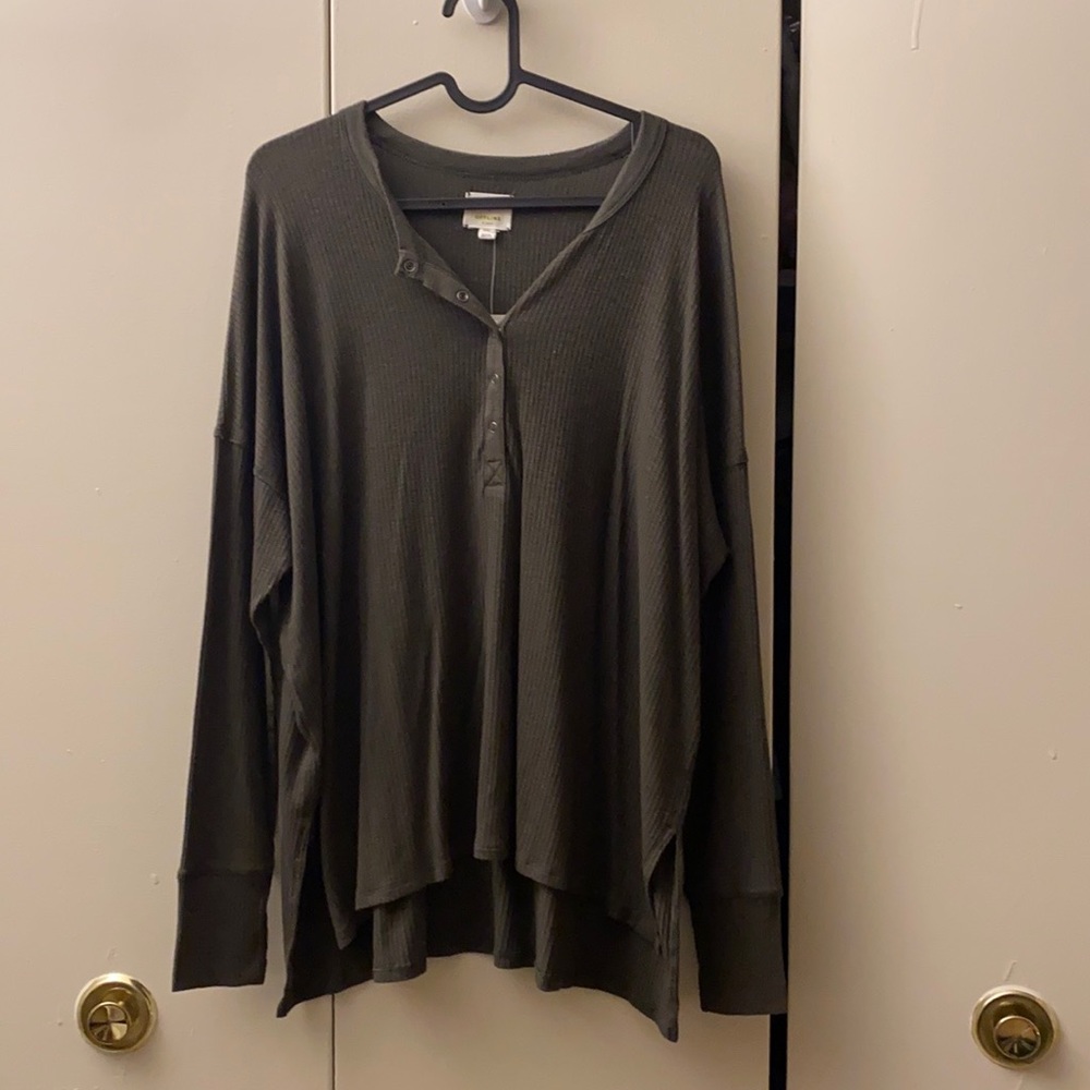 Aerie Olive Green Henley